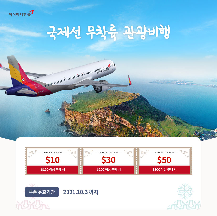 A380 무착륙 국제 관광 비행 특별 한정 쿠폰
